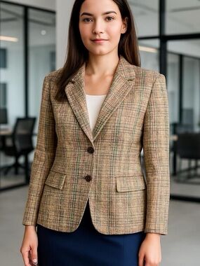 AUSTIN REED 100% SILK TWEED TAILORED BLAZER Multicolor NWOT Size 10